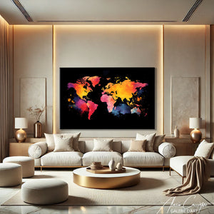 TABLEAU PEINTURE CARTE DU MONDE Alessio Cacciatore