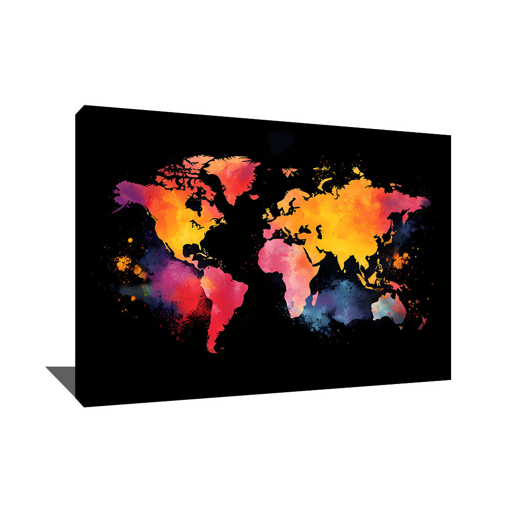 TABLEAU PEINTURE CARTE DU MONDE