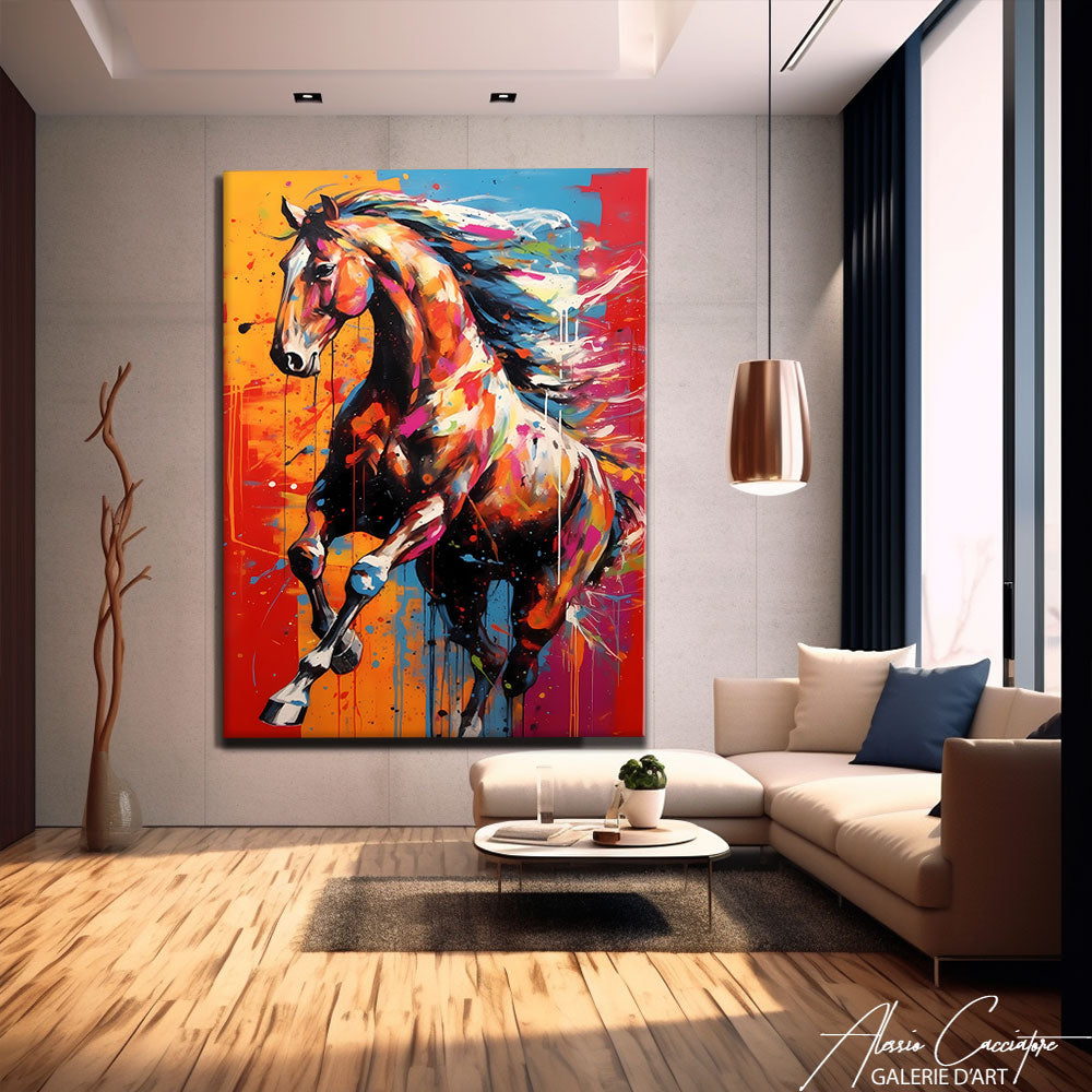 tableau cheval cabré