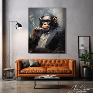 tableau singe cigare