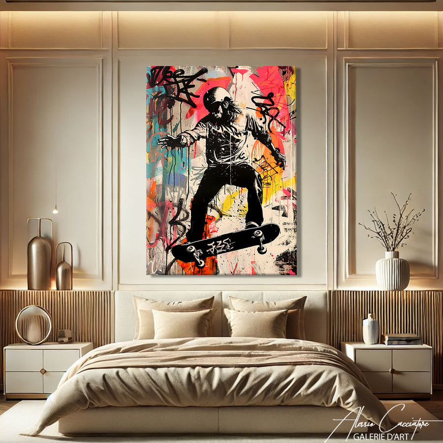 Tableau Deco Salon Street Art – mise en situation