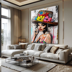 tableau femme graffiti