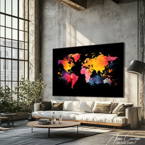 TABLEAU PEINTURE CARTE DU MONDE Alessio Cacciatore