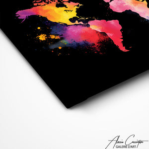 TABLEAU PEINTURE CARTE DU MONDE Alessio Cacciatore