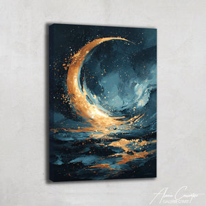 TABLEAU CROISSANT DE LUNE ABSTRAIT AlessioCacciatore