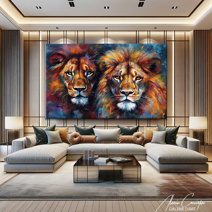 TABLEAU LION ET LIONNE
– mise en situation