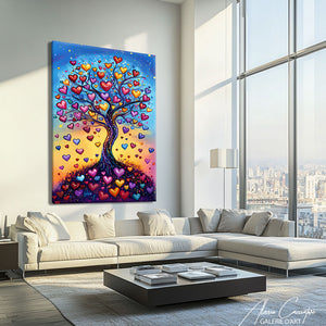 Tableau peinture arbre abstrait