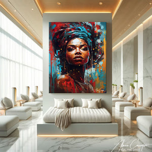 tableau femme africiane toile