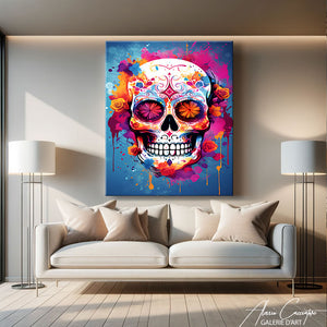 tableau tête de mort mexicaine