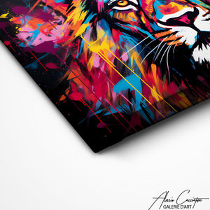 TABLEAU LION POP ART Alessio Cacciatore