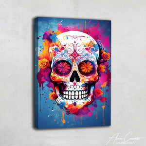 tableau tête de mort mexicaine