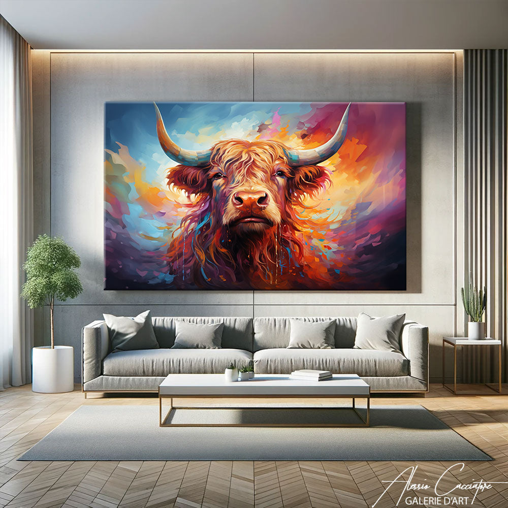 Toile Vache Highland