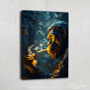 tableau gorille qui fume