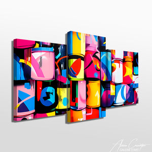 TABLEAU TRIPTYQUE COLORÉ