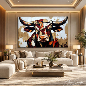 Toile Abstraite Taureau