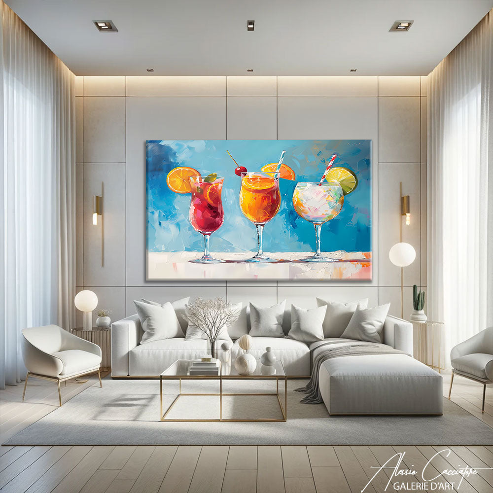 Tableau Bleu Abstrait