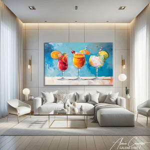 Tableau Bleu Abstrait
