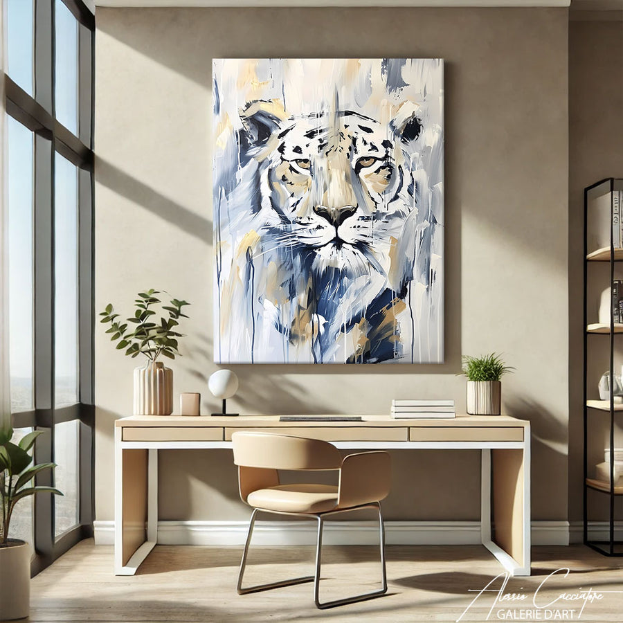 Peinture Acrylique Tigre Blanc – mise en situation
