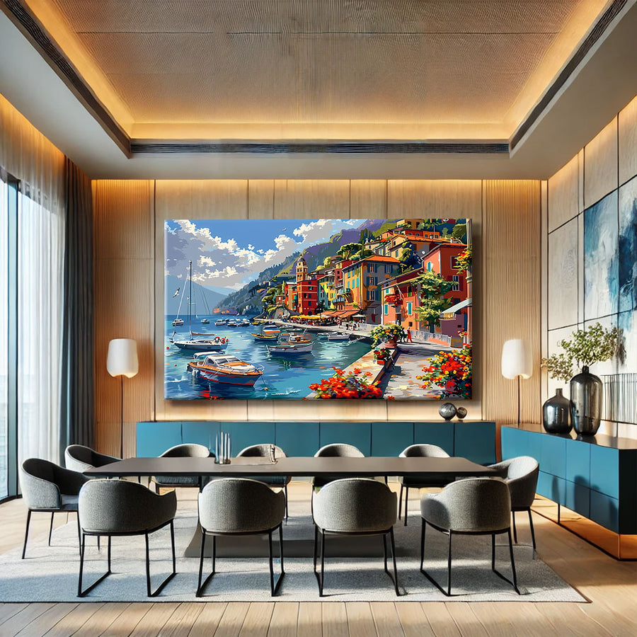 Tableau Bord de Mer Abstrait – mise en situation