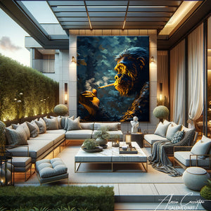 tableau gorille avec cigare