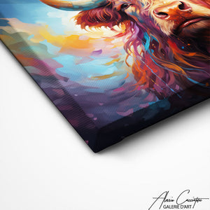 TABLEAU VACHE HIGHLAND COULEUR Alessio Cacciatore