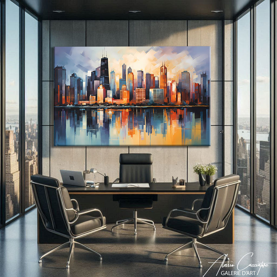 TABLEAU CHICAGO COLORÉ Alessio Cacciatore – mise en situation