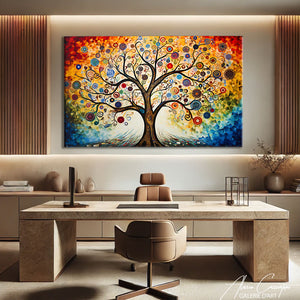 tableau arbre de vie abstrait