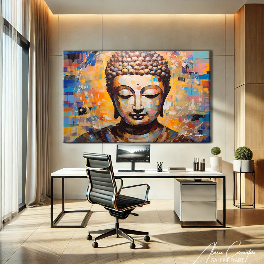 tableau bouddha peinture – mise en situation