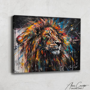 TABLEAU LION TOILE