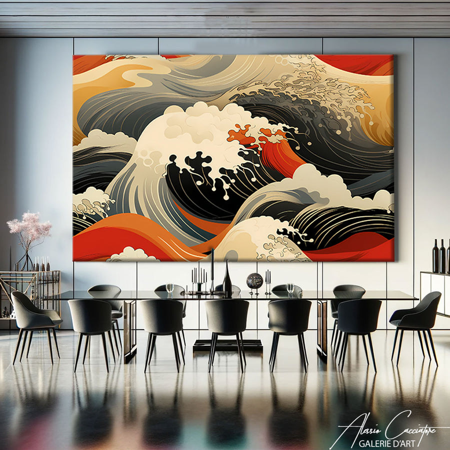 tableau de vague japonais – mise en situation