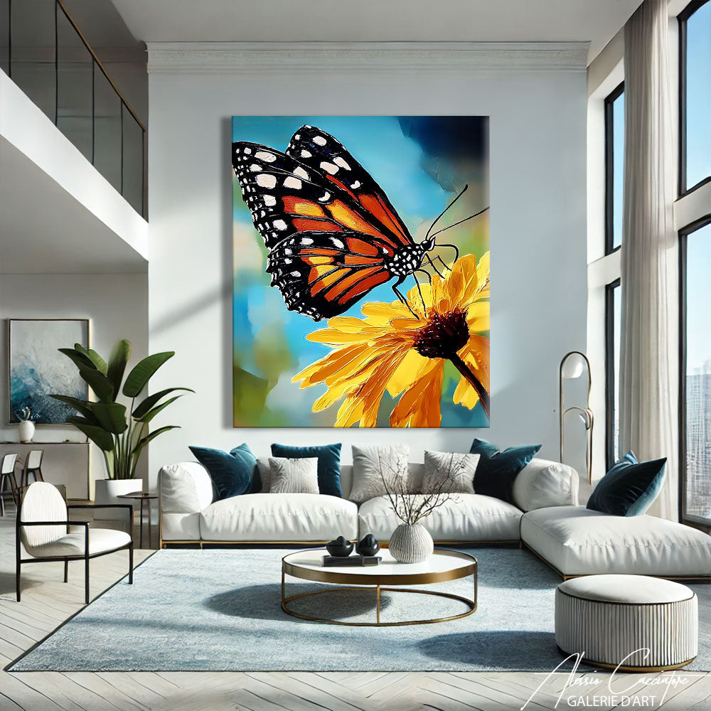 Tableau Papillon Fleur