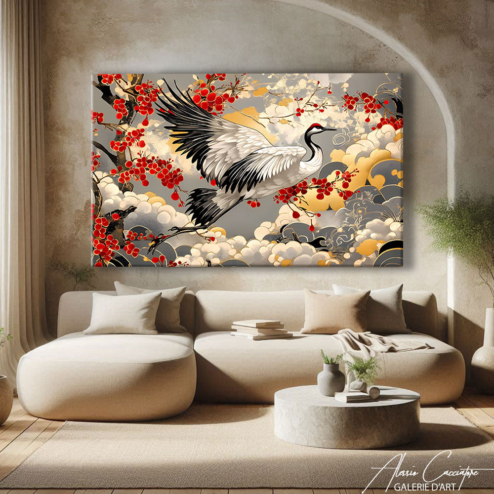 TABLEAU OISEAU JAPONAIS