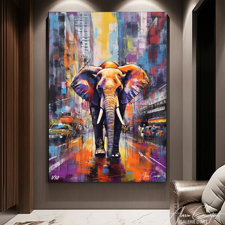 tableau déco éléphant – mise en situation