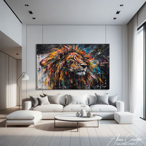 TABLEAU LION TOILE