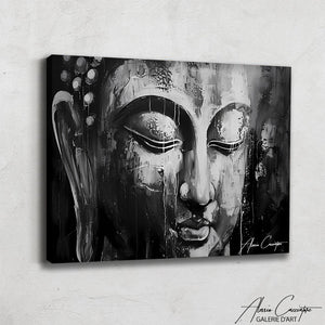 Toile Bouddha Noir et Blanc