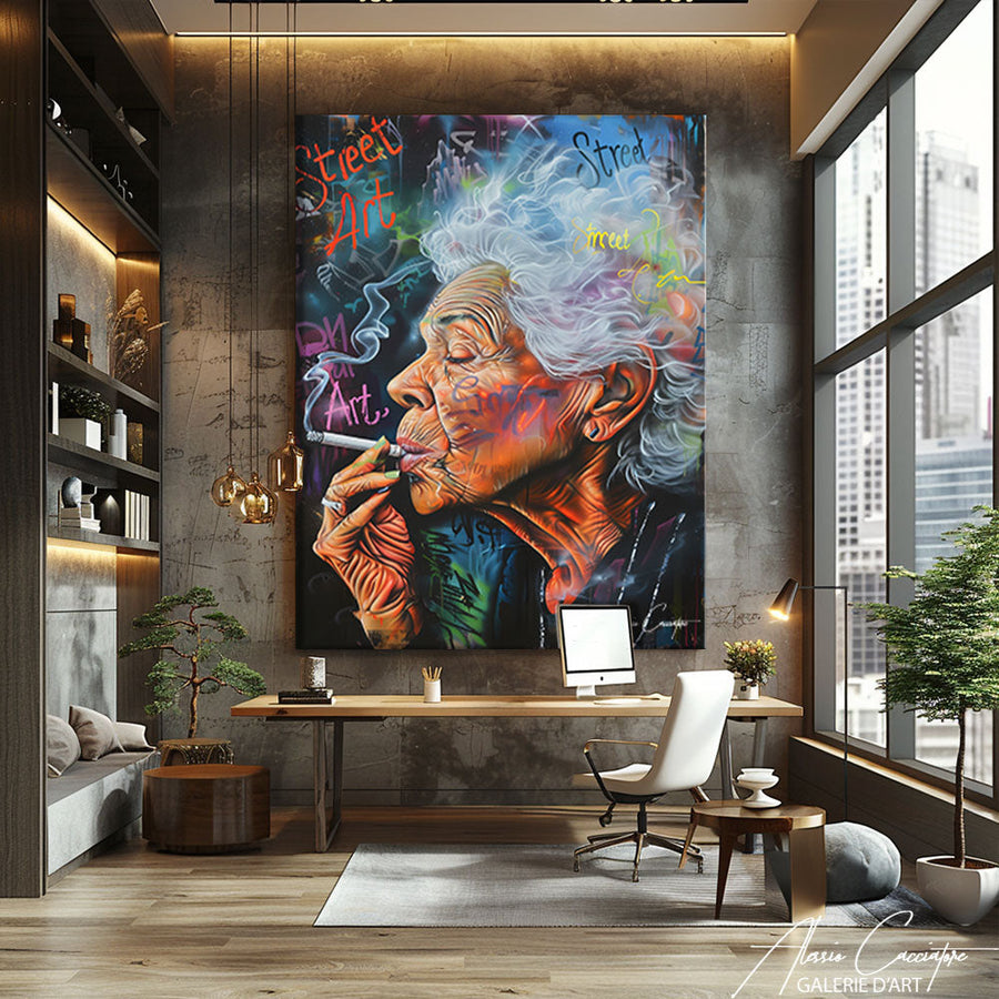 TABLEAU STREET ART CIGARETTE Alessio Cacciatore – mise en situation