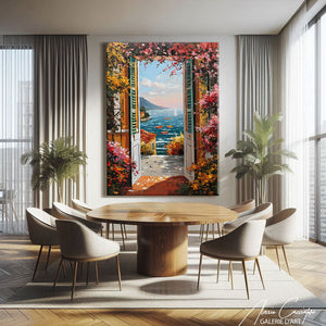 TABLEAU PAYSAGE FENÊTRE OUVERTE