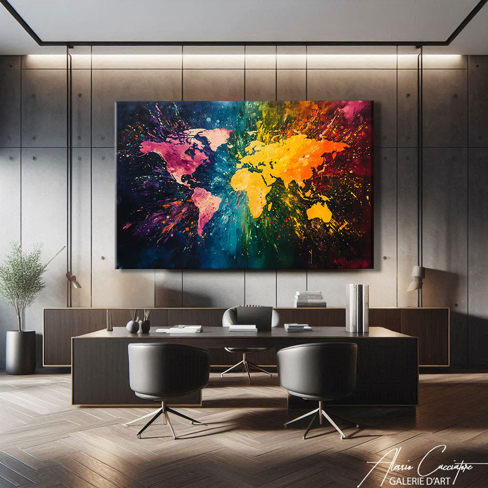 Tableau Carte Du Monde Coloré