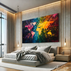 Tableau Carte Du Monde Abstrait