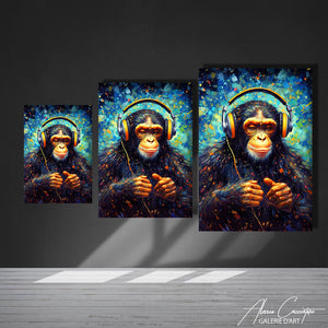 TABLEAU SINGE AVEC CASQUE Alessio Cacciatore