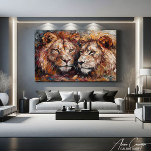 TABLEAU LION ABSTRAIT