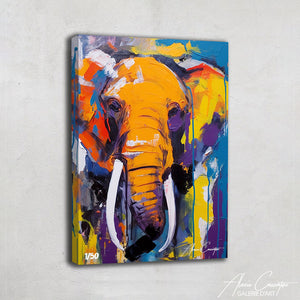 tableau éléphant couleur contemporain