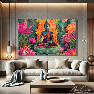 TABLEAU BOUDDHA ORCHIDÉE