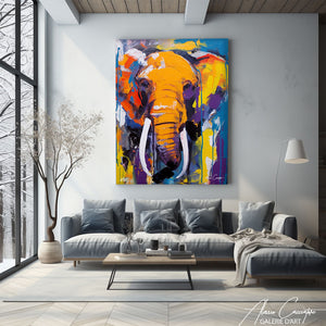 tableau éléphant coloré