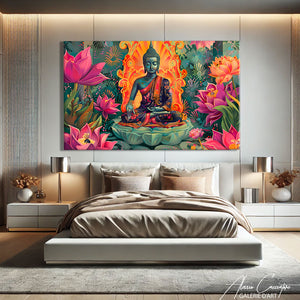 TABLEAU BOUDDHA COLORÉ