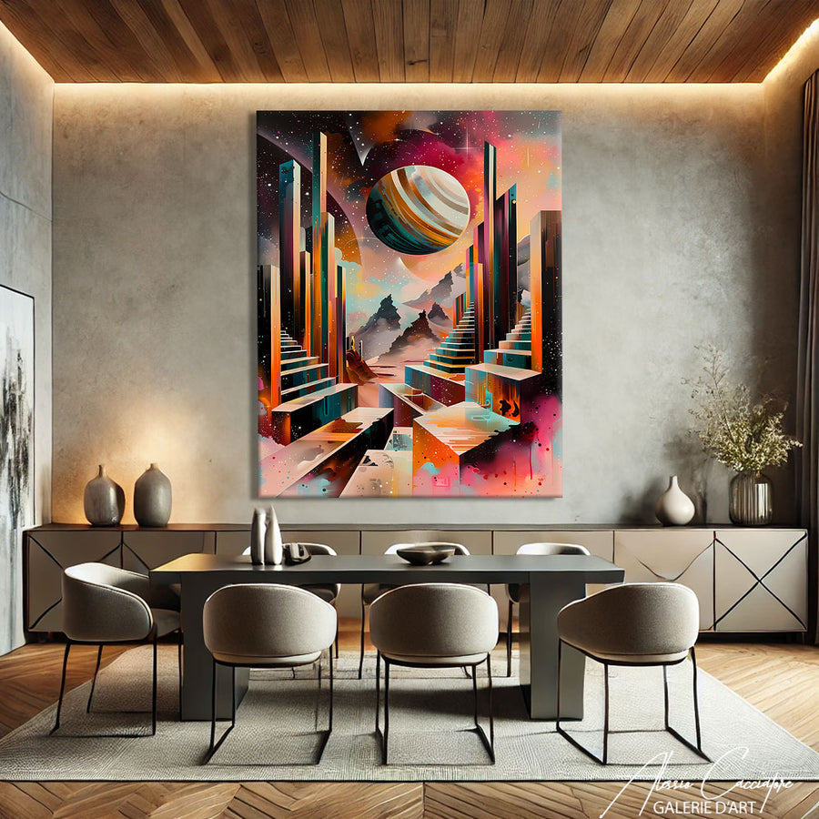 Tableau Contemporain Abstrait Design – mise en situation