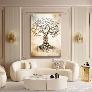 Tableau coloré peinture arbre