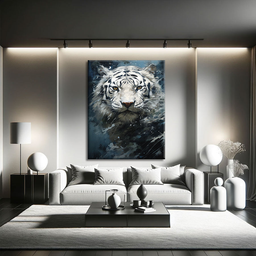 peinture tigre blanc – mise en situation