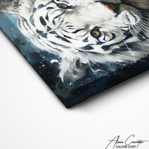 TABLEAU TIGRE BLANC ARTISTE Alessio Cacciatore