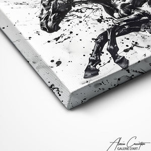 TABLEAU NOIR ET BLANC CHEVAL Alessio Cacciatore